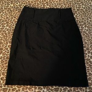 Great Black Stretch Skirt Zipper Back